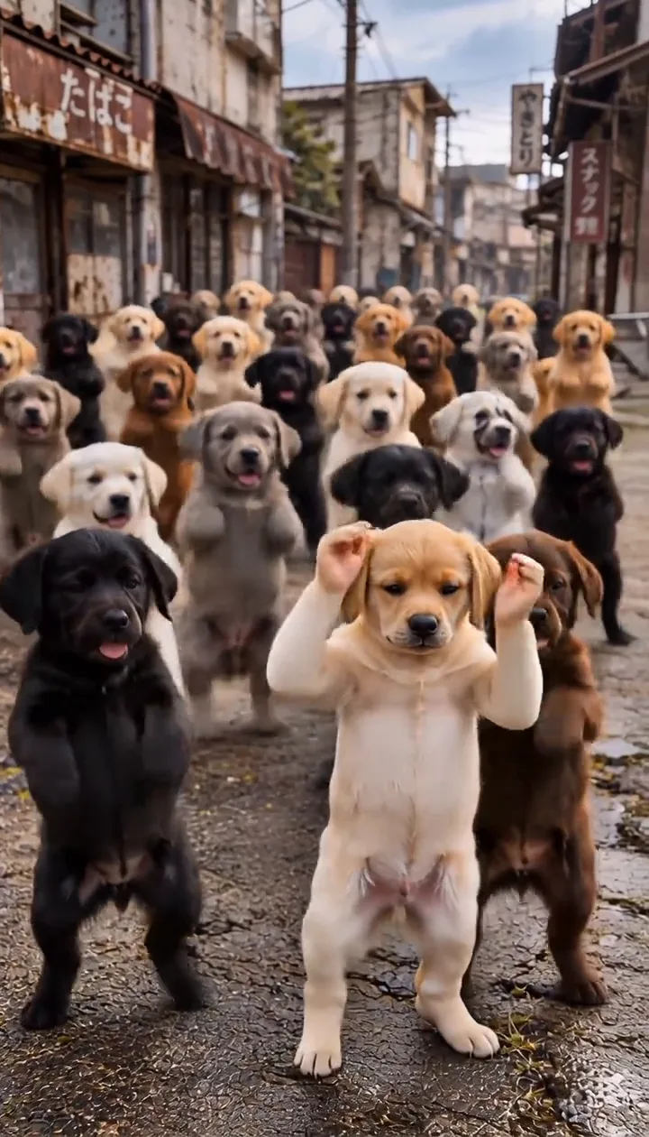 Paws in the air